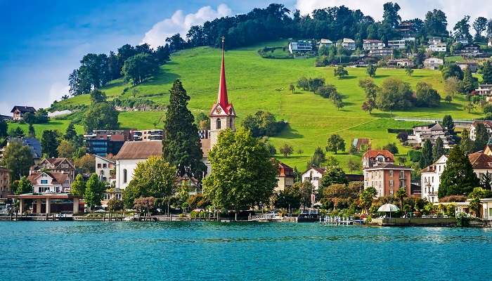 Weggis is a peaceful oasis town that delights visitors with majestic views of Lake Lucerne