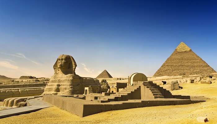 One of the interesting facts about the great pyramids of Giza is it had a limestone exterior in the past