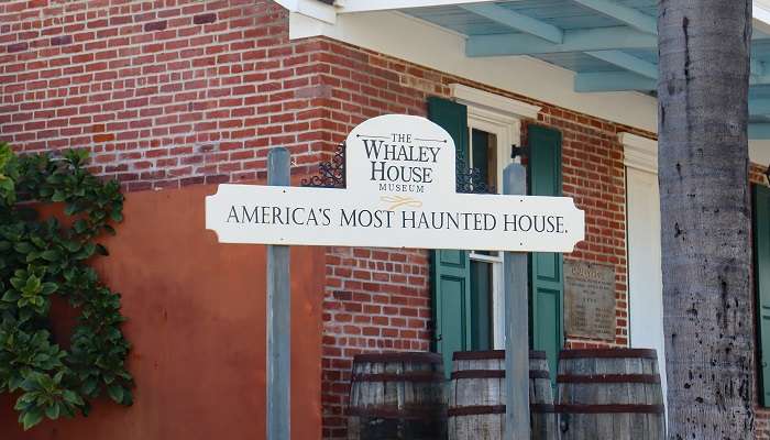 The signboard of the Whaley House Museum