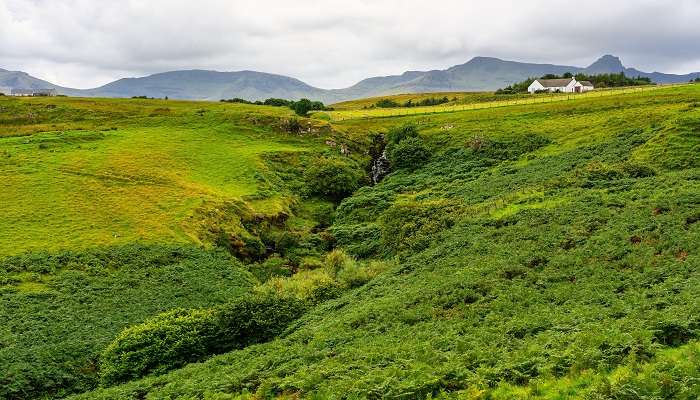 The stunning view from the Auchtertyre Farm Parking