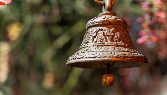 A glorious view of bells in Bhuvaneshwar Mandir