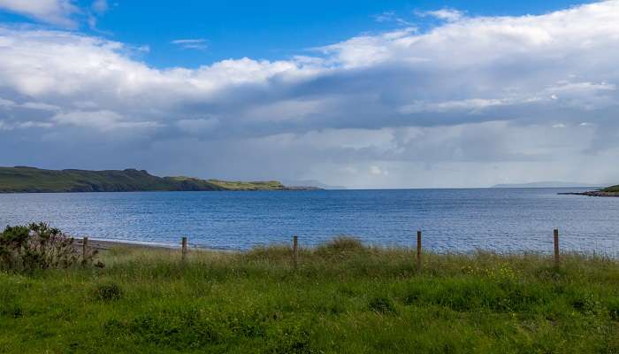 The breathtaking View of Loch Brittle from the Glenbrittle, one of the largest campsites in Isle of Skye