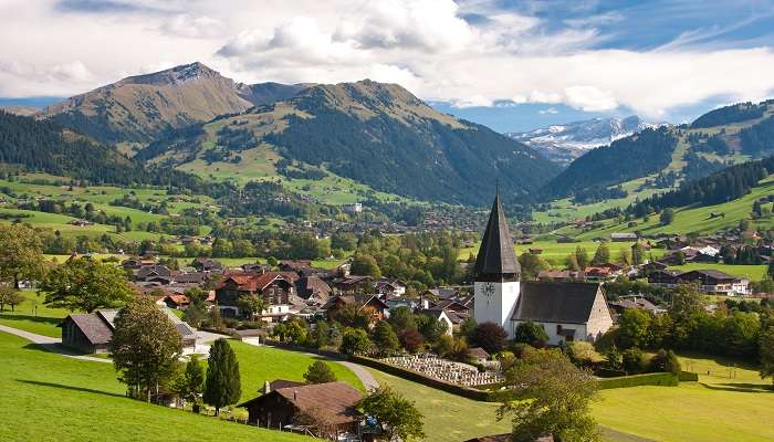 A Majestic view of Gstaad, one of the captivating villages in Switzerland
