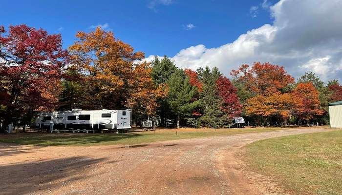 The view of Hi-Pines Campground in the USA.