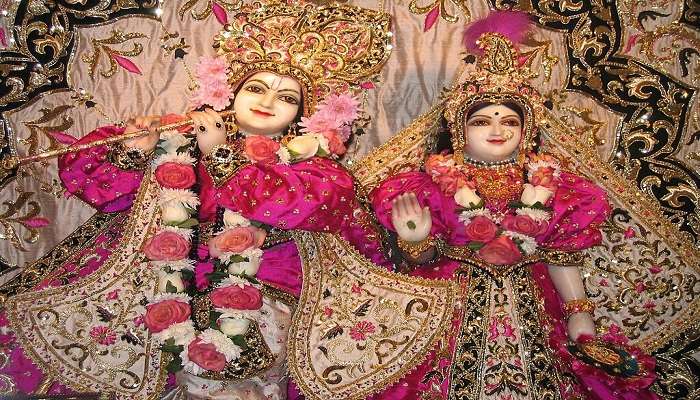 The view of the picture of Radhe Krishna in ISKCON, located at Soho Street in London.