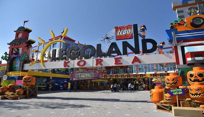 The sign of Legoland Korea in South Korea.
