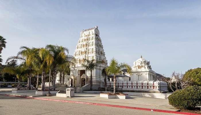  Dedicated to Lord Venkateswara, the beautiful Malibu Hindu Temple is built in a Dravidian-style architecture