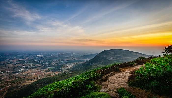 View of Nandi Hills, a hill station near Kotilingeshwara temple.
