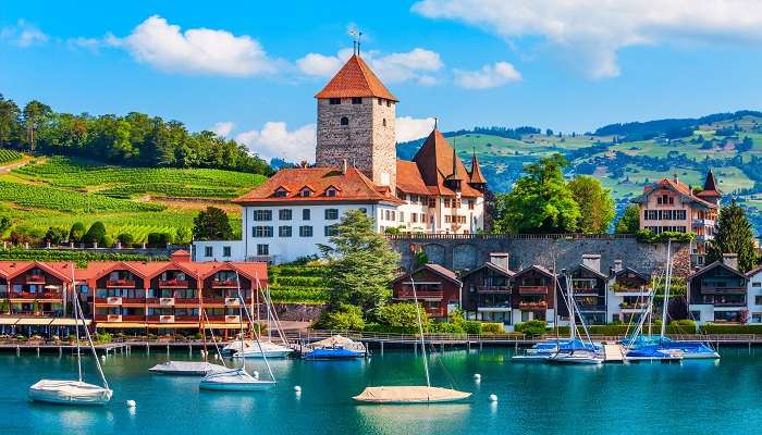 A magical view of Spiez, one of the most gorgeous villages in Switzerland