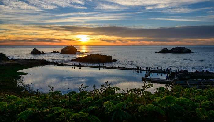 The landscape of Sutro Baths, among the thrilling hidden gems in San Francisco.