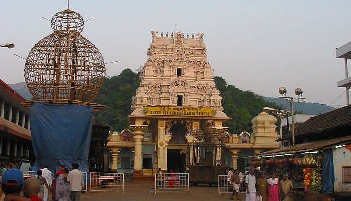 The scenic view of Adi Subramanya Temple. 