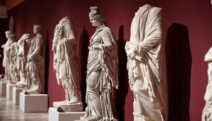 Antalya Archaeological Museum contains sculptures of the Roman period