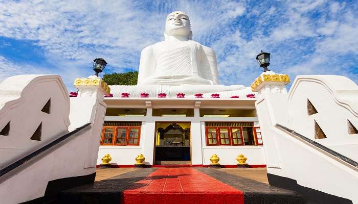 Majestic view of the Bahirawakanda Temple in Kandy, Sri Lanka