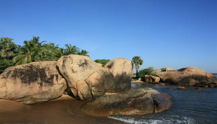 A Giant Rock at Pasikudah Beach.