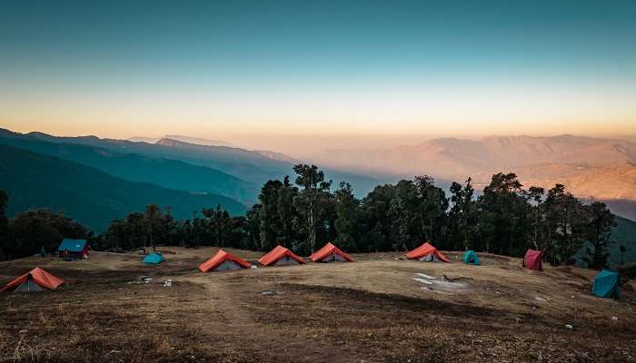 Camping during the Benog Tibba trek is one of the best spots for trekking near Mussoorie
