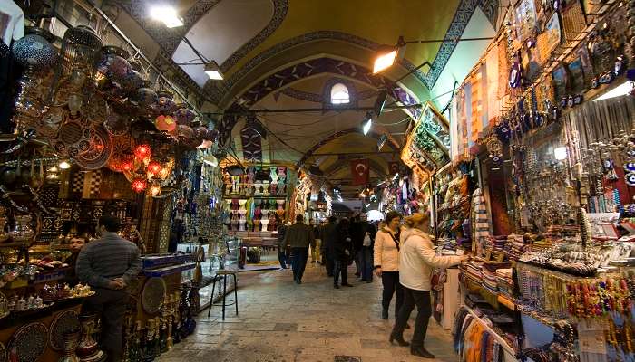 Handcrafted apparel displayed in the Grand Bazaar