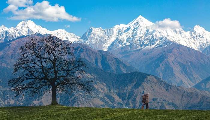 The Garhwal Himalayas seen from the Chanap Valley in Uttarakhand