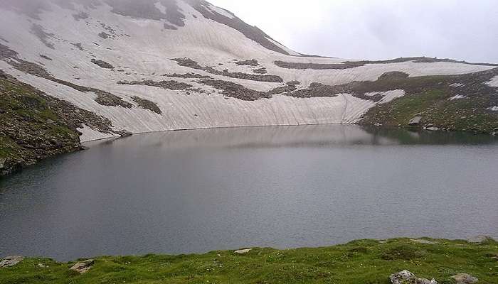 Lake in Vashisht. Most trekkers prefer to go for the Bhrigu Lake snow trekking near Manali