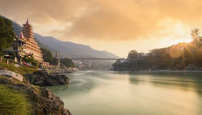 The view of the Ganges River, Rishikesh.