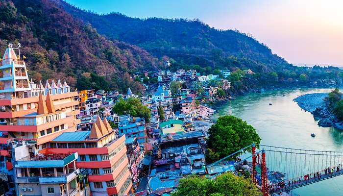 The scenic landscapes in Rishikesh, India, on a Delhi to Rishikesh road trip.