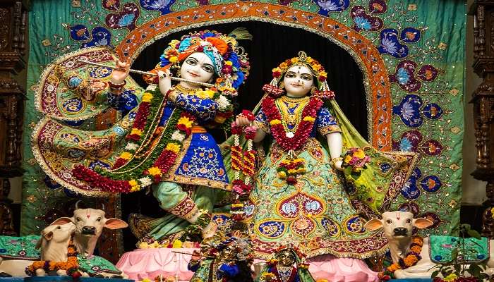 The festival of Krishna Janmashtami is celebrated in full force at the mandir