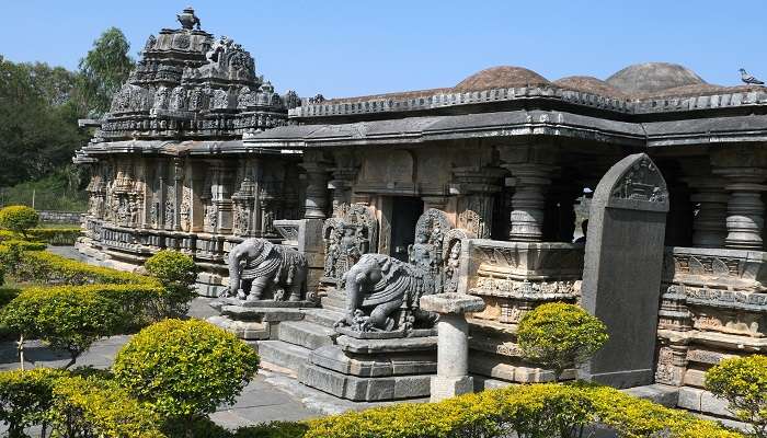 The surreal landscape of Bucesvara Temple in Hassan during a road trip from Goa to Coorg.