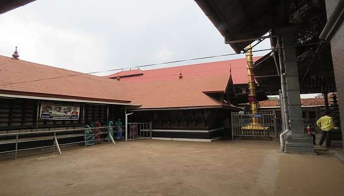 An inside view of the Chottanikkara Temple inside the premises