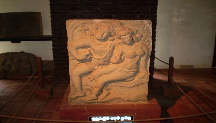  Beautiful carving of two lovers at Anuradhapura Museum 
