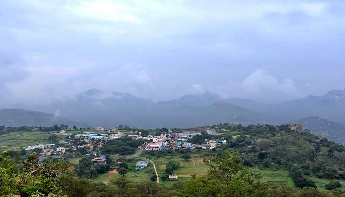 The panoramic landscape of Devarayana Durga 