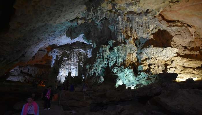 The cave is located in the heart of Ha Long Bay in the central city of Ha Long in the north-eastern province of Quang Ninh
