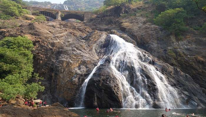 A breathtaking view of Dudhsagar Waterfalls