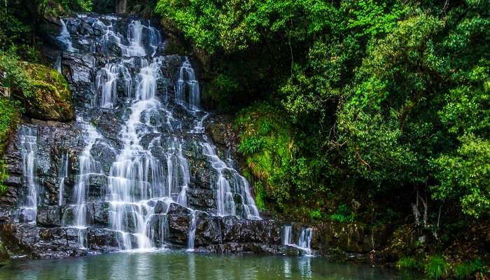 Magnificent view of Elephant Falls, one of the most loved picnic spots in Shillong among locals and visitors.