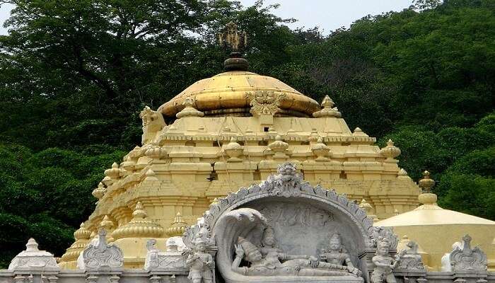 The scenic vista of mandir in Andhra Pradesh.