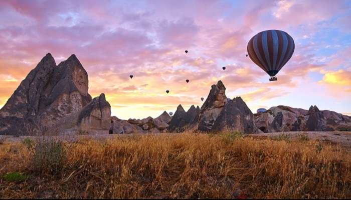 An ethereal sunset over the Rose Valley in Cappadocia