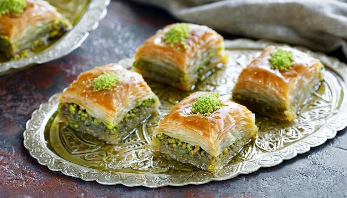 Turkish Pistachio Baklava Dessert