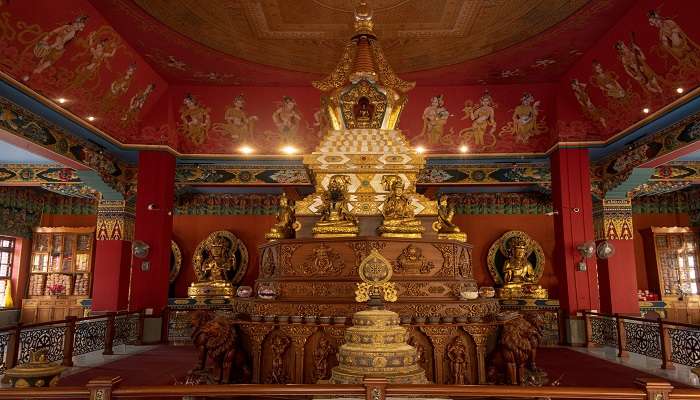  The interior view of Golden Buddha Temple, a spot during the Coorg to Ooty road trip
