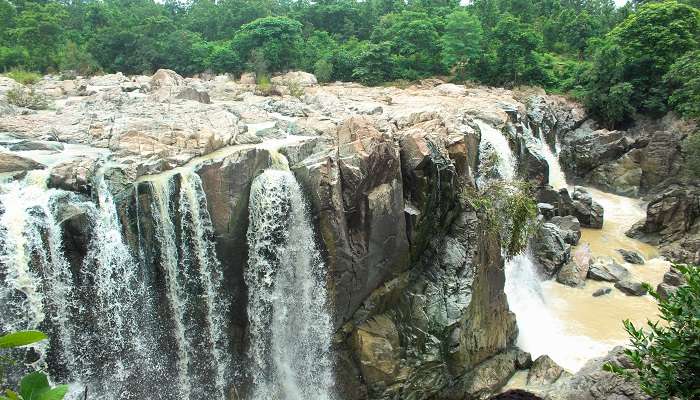 Stunning top view of Gundichaghai Waterfalls.