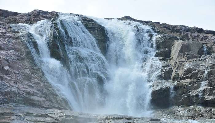 The scenic view of waterfalls.