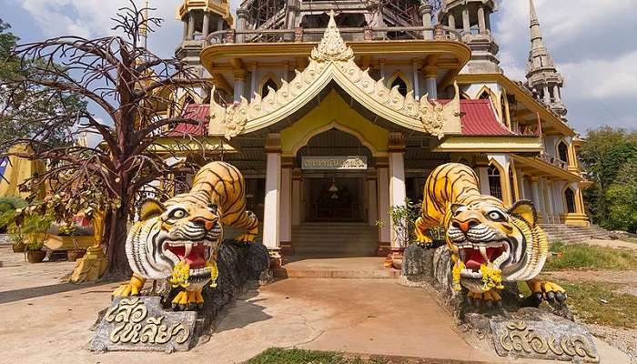 Majestic entrance gate of the Krabi Tiger Cave Temple