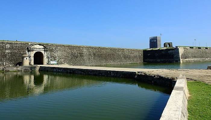 Aerial view of the massive Jaffna Fort