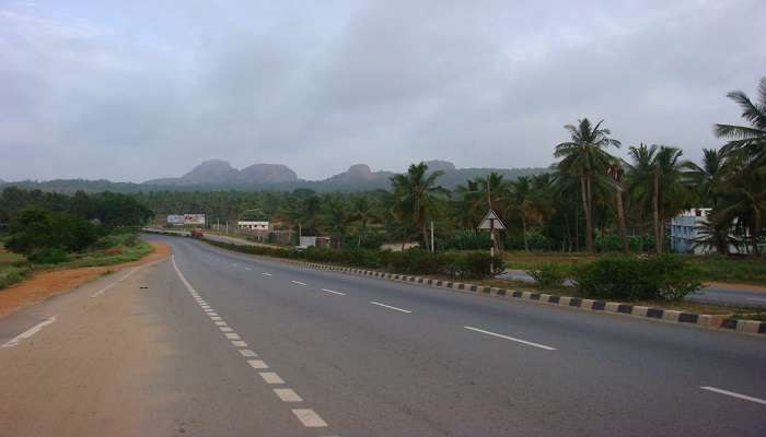 The view of a road in Mysore.