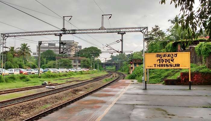 The captivating vista of Thrissur Railway Station.