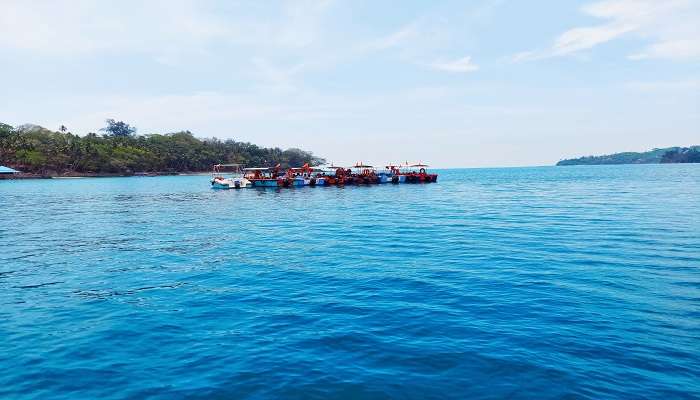 Ships and boats to transport people from Port Blair to Katchal Island