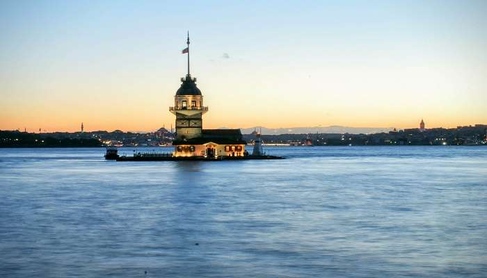A directions to reach Maiden's Tower from various points in Istanbul