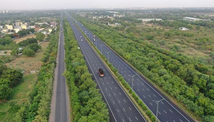 The view of Nehru Outer Ring Road at Hyderabad.