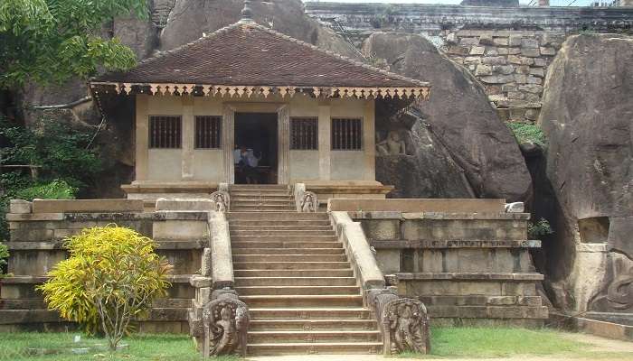 Isurumuniya temple is carved out of a rock 