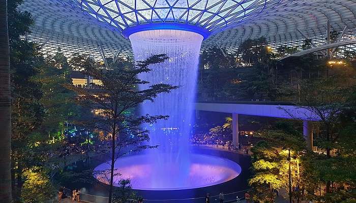 Jewel Changi Airport, among the best places to visit in Singapore with friends.