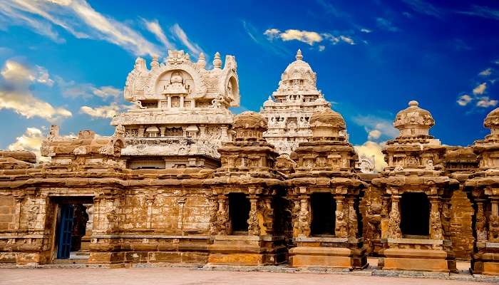 A view of the Kailasanatha Temple in Kanchipuram
