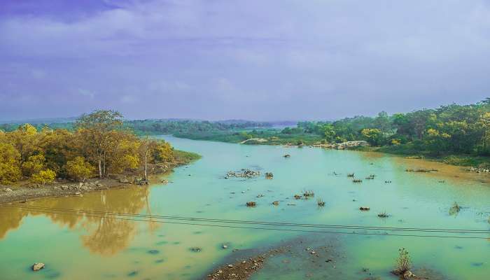 Panoramic view of Kanjhari Dam.