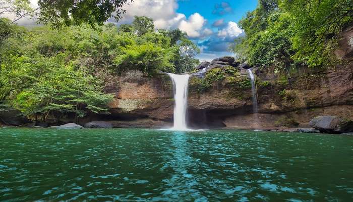Haew Narok Waterfall at Khao Yai National Park, is one of the best attractions for trekking near Bangkok.